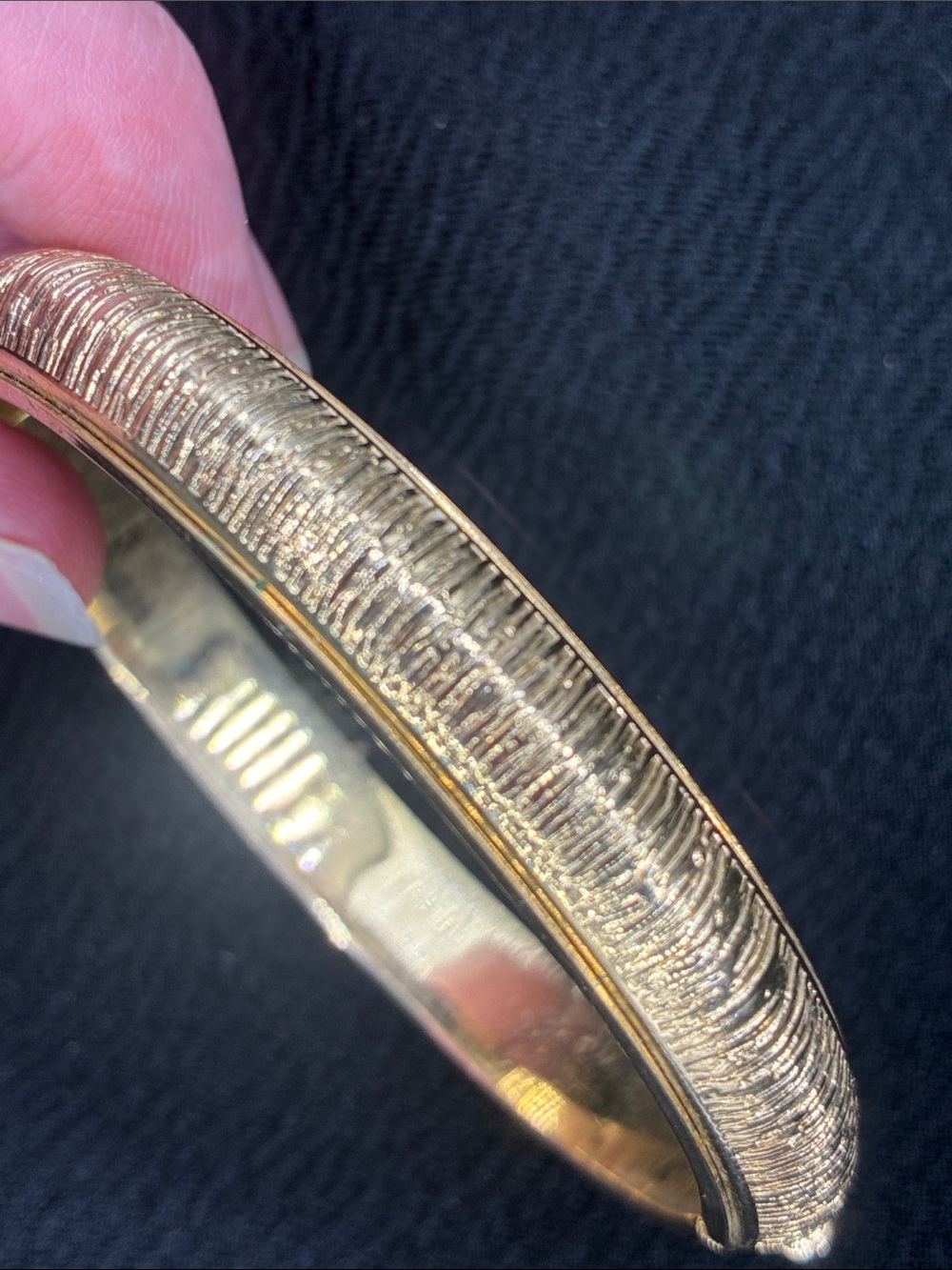 Gold Textured Bangle Bracelet - Women Accessories